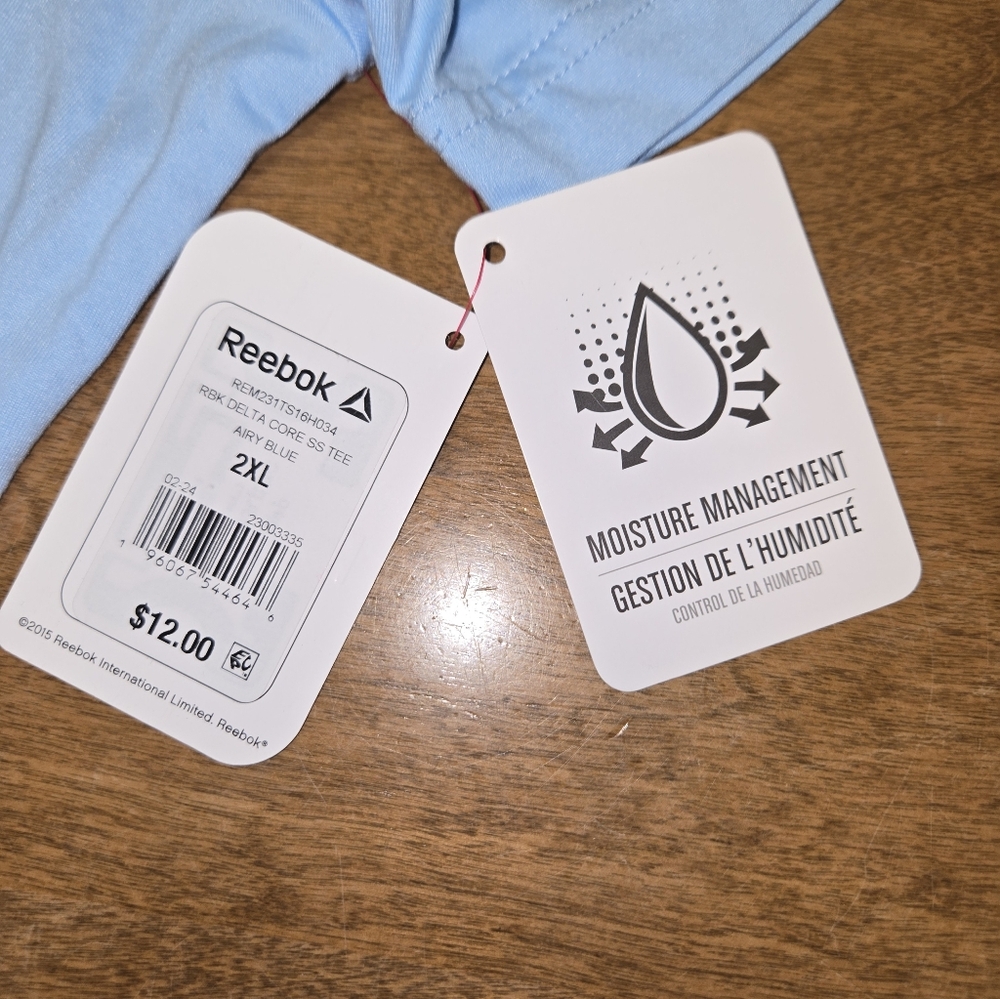 Reebok Men's Light Blue Short Sleeve Tee 2XL - Picture 6 of 6